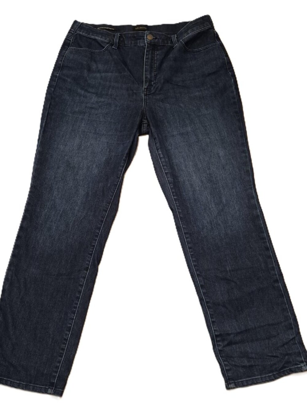 Talbots Sculpt Straight Leg Jeans Women’s Size 14P Stretch Dark Wash